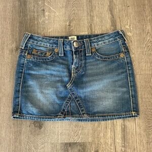 True Religion Denim Y2K Mini Skirt